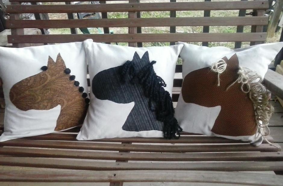 Another Hatchett Job, photo by Jan Hatchett, horse pillows, crafts, frugal gifts, equestrian gifts, horse lovers